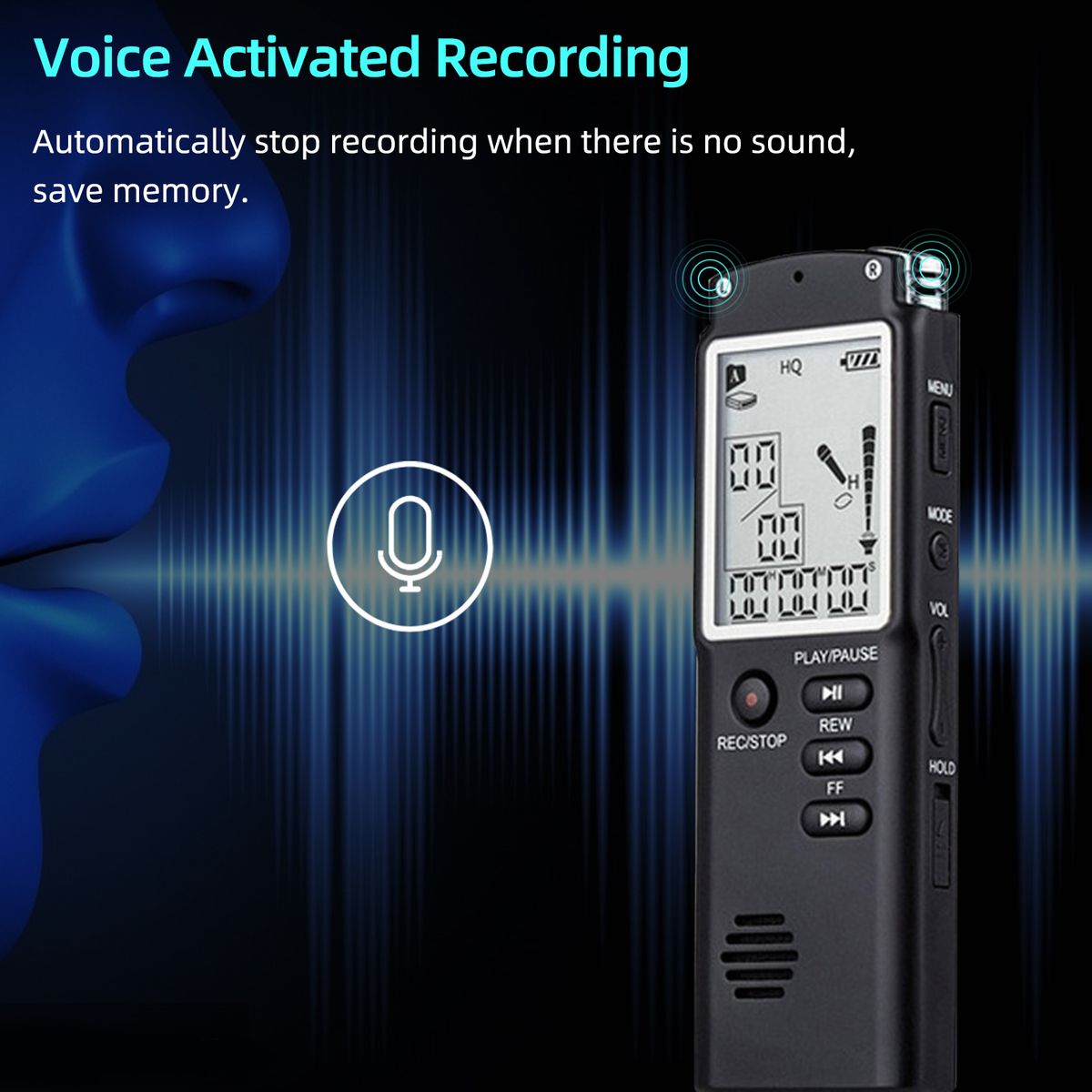 32GB Digital Voice Recorder Voice Activated Recorder MP3