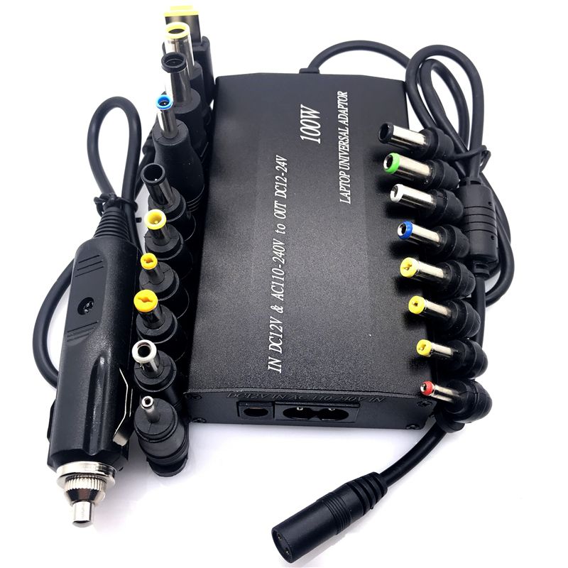 Universal 5V 12V 15V 16V 18V 19V 20V 22V DC 24V AC Power Adapter Adjustable Car Home Charger USB5V Power Supply 100W 5A Laptop-A 38pcs DC Connector