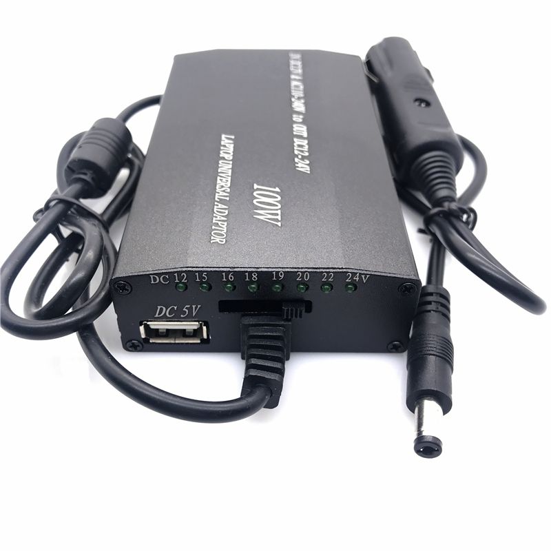 Universal 5V 12V 15V 16V 18V 19V 20V 22V DC 24V AC Power Adapter Adjustable Car Home Charger USB5V Power Supply 100W 5A Laptop-A 38pcs DC Connector