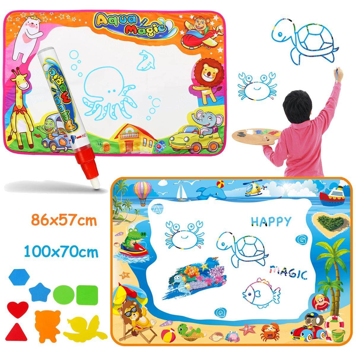 Writing Mat Board Kids Toy Aqua Water Pen Drawing Pad Toddler Children UK -86*57cm 86*57cm