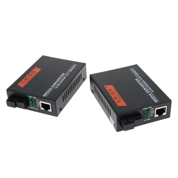 2pcs 1000M External Ethernet Media Converter Single  Fiber