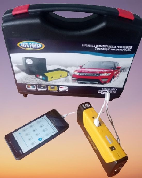 Multifunction Jump Starter Power Kit With Tyre Inflator Air Pump Fills Tires.Capacity: 99800mAh Jump Start Cars ,Pump Car & Truck Tyre & Charge Laptop & Power Any 12-volt Electronics Such : Led Bulb, Gotv, Led TV, Djack Home 