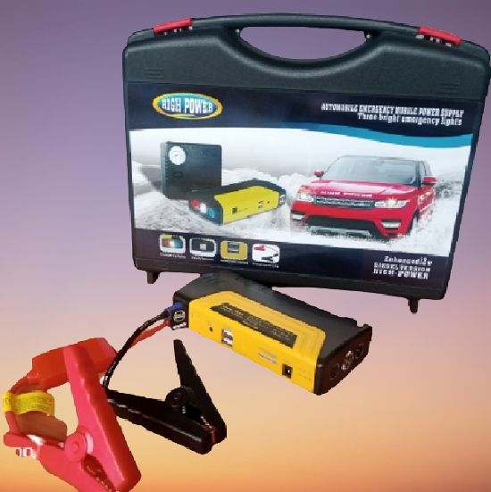 Multifunction Jump Starter Power Kit With Tyre Inflator Air Pump Fills Tires.Capacity: 99800mAh Jump Start Cars ,Pump Car & Truck Tyre & Charge Laptop & Power Any 12-volt Electronics Such : Led Bulb, Gotv, Led TV, Djack Home 