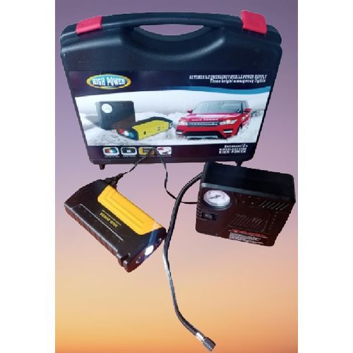 Multifunction Jump Starter Power Kit With Tyre Inflator Air Pump Fills Tires.Capacity: 99800mAh Jump Start Cars ,Pump Car & Truck Tyre & Charge Laptop & Power Any 12-volt Electronics Such : Led Bulb, Gotv, Led TV, Djack Home 