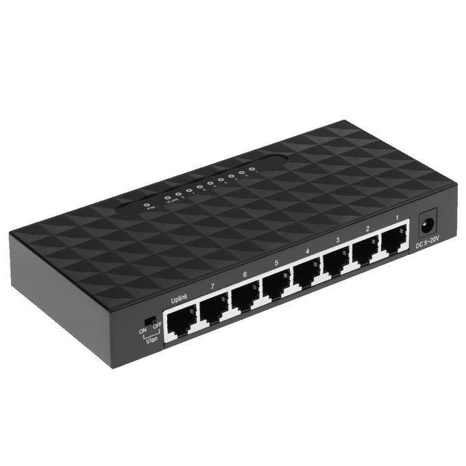 8Port 10/  Desktop Network Switch Fast Ethernet VLAN Switches Adapter