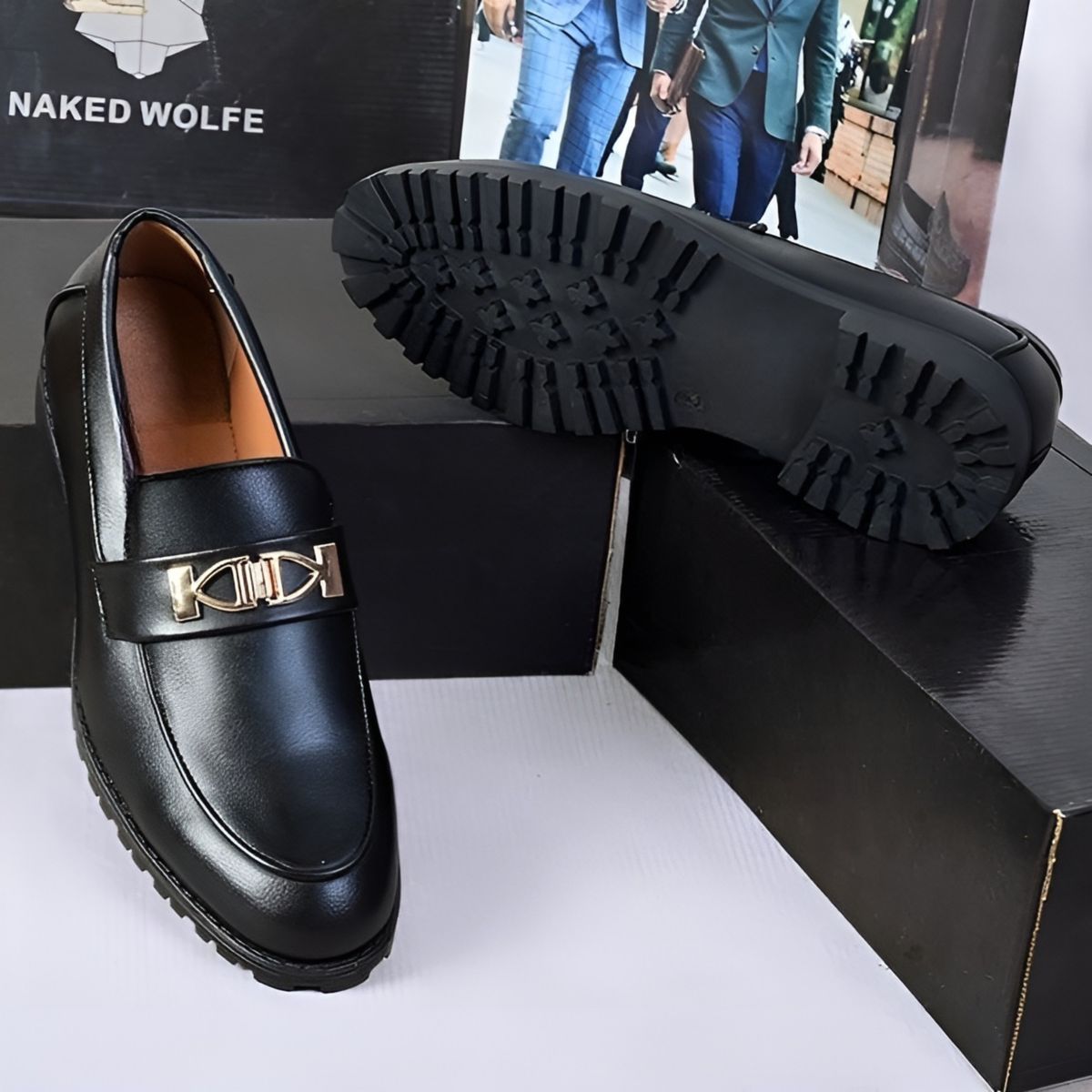 NEW TIK TOK CHAIN DESIGNERS HEEL SHOE BLACK