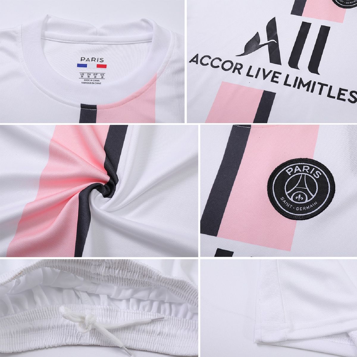 Mbappe Jersey, PSG Football Jersey And Shorts,White