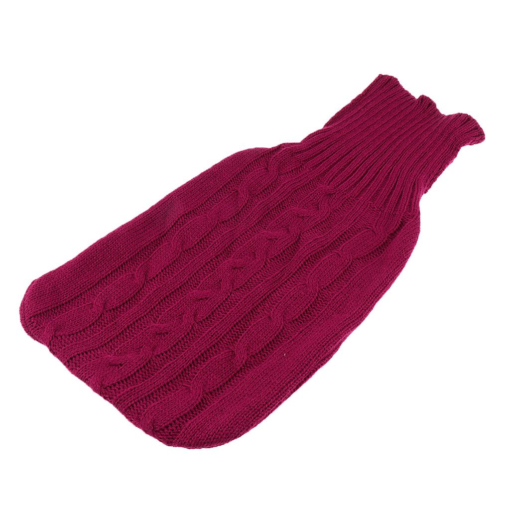 Thick Fleece Soft Knitted Cover For 2L Cold Hot Water Bottle Pink