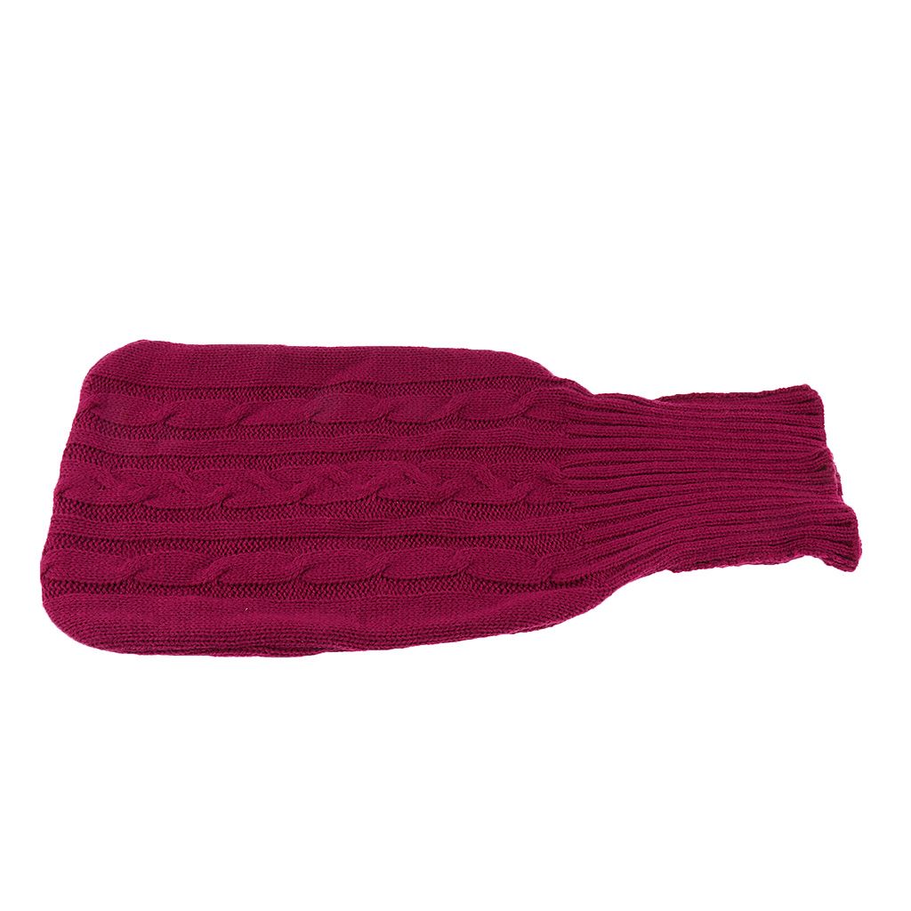 Thick Fleece Soft Knitted Cover For 2L Cold Hot Water Bottle Pink