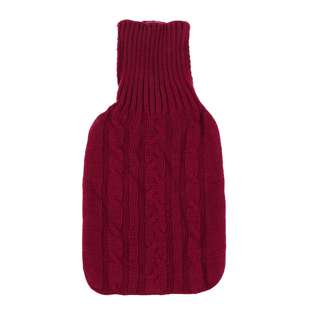 Thick Fleece Soft Knitted Cover For 2L Cold Hot Water Bottle Pink