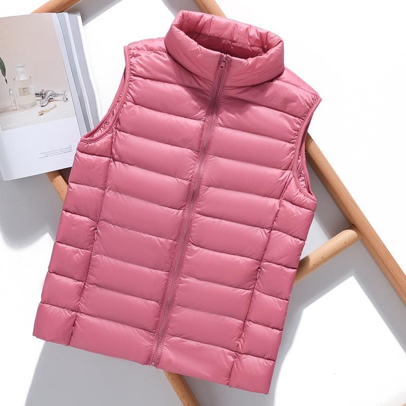 Lightweight Down Vest Women's Short Standing Neck Slim Fit Vest Autumn and Winter New Down Tank Top