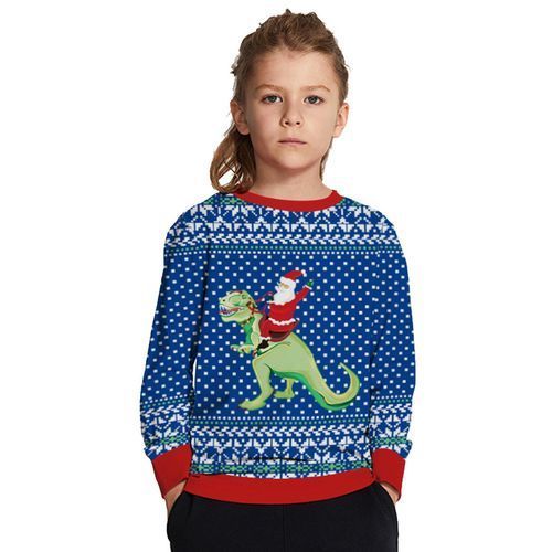Parent Child Dinosaur Long Sleeve Sweater---ChildBAX014-BJQ007