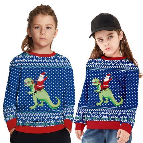 Parent Child Dinosaur Long Sleeve Sweater---ChildBAX014-BJQ007