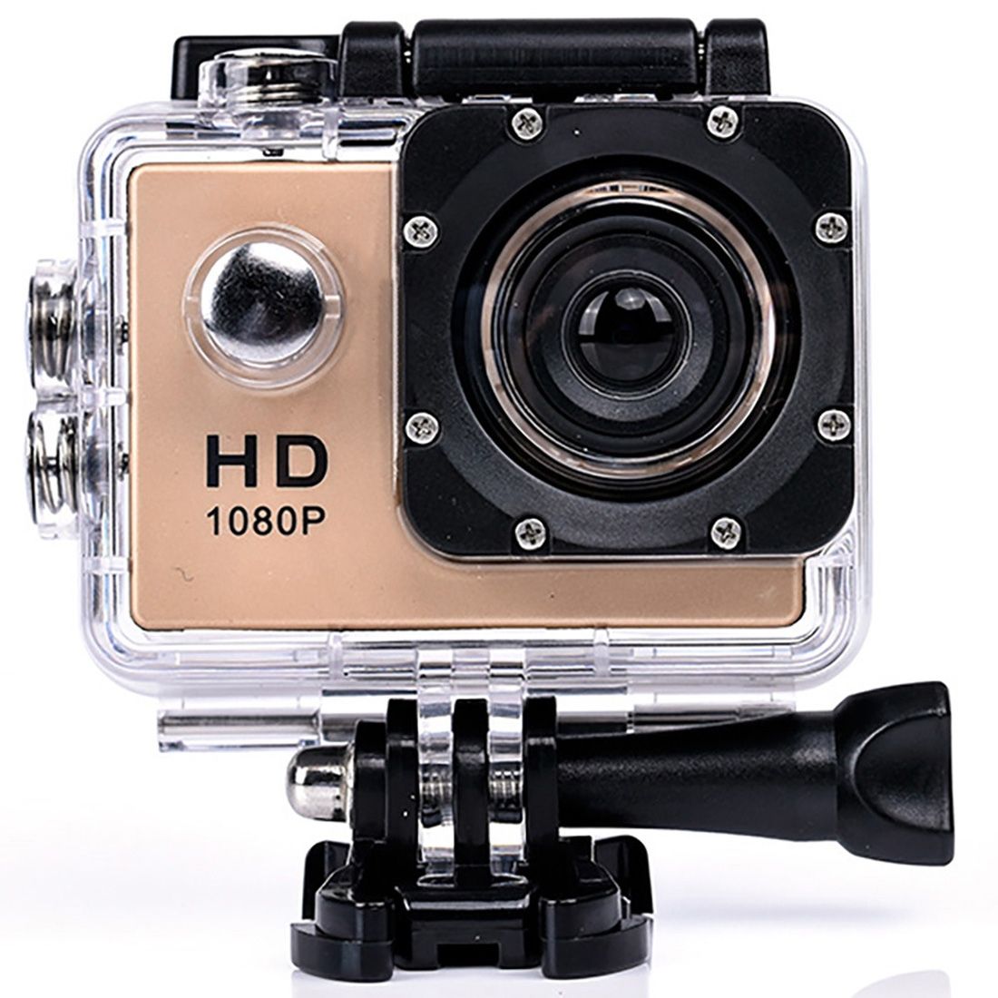 HAMTOD HF40 Sport Camera With 30m Waterproof Case, Generalplus 6624, 2.0 Inch LCD Screen(Gold)