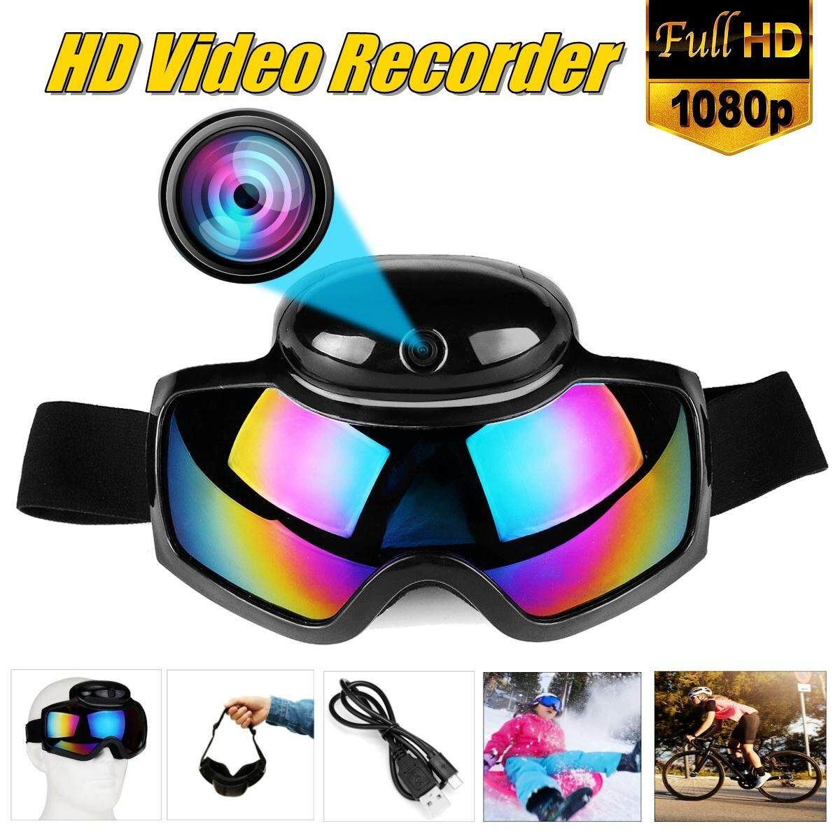 1080P HD Camera Glasses Recorder Hidden Sunglasses Cam Eyewear Ski Skate SD TF