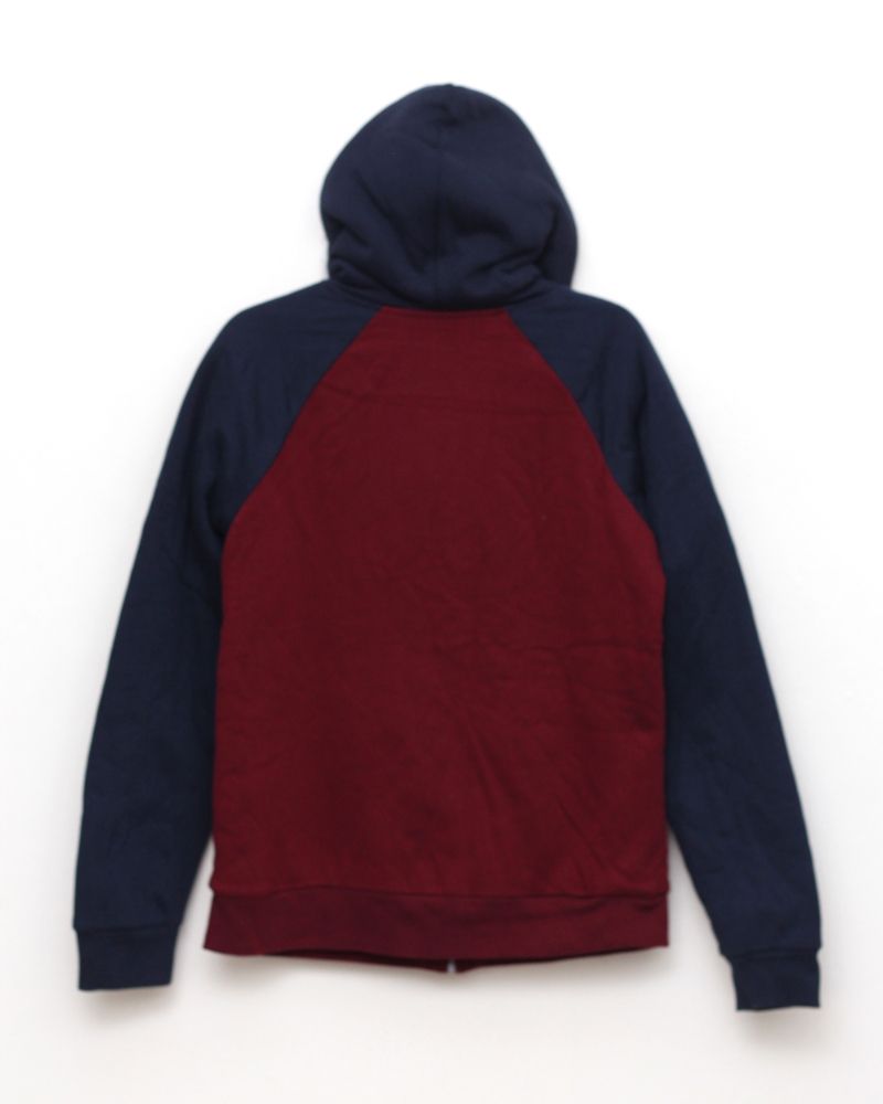 Athletic Field Print Hoodies - Navy/Wine