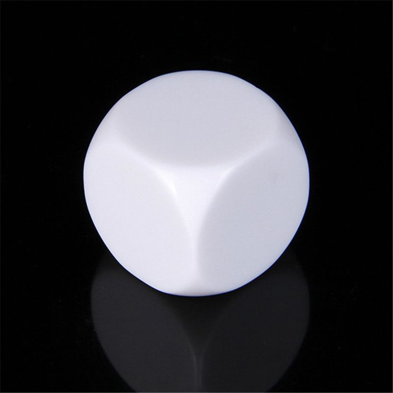 100pcs 10mm 12mm 14mm 16mm 18mm 20mm White Blank D6 Acrylic