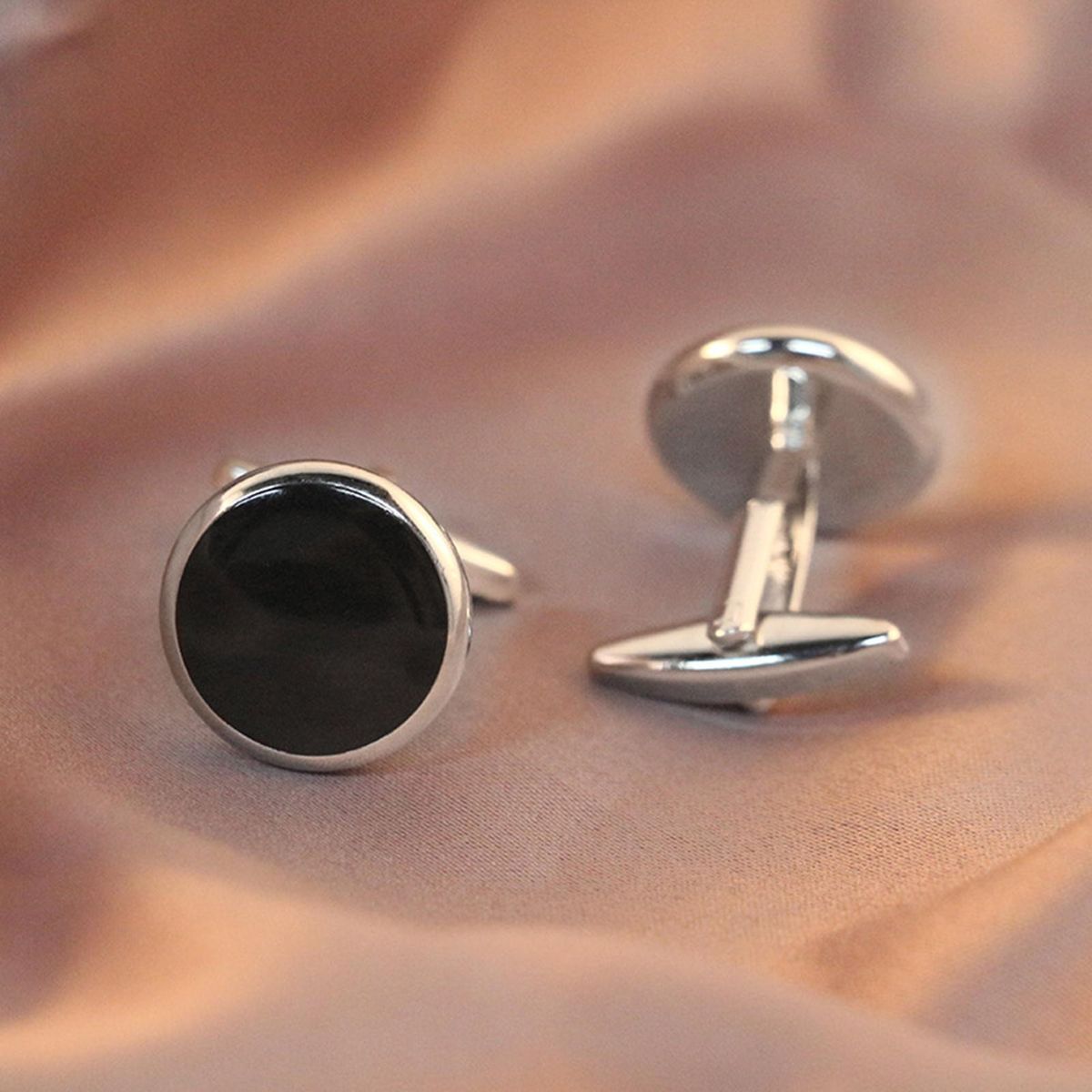 Premium Mens Cufflinks Studs Set Elegant Business for Wedding Silver