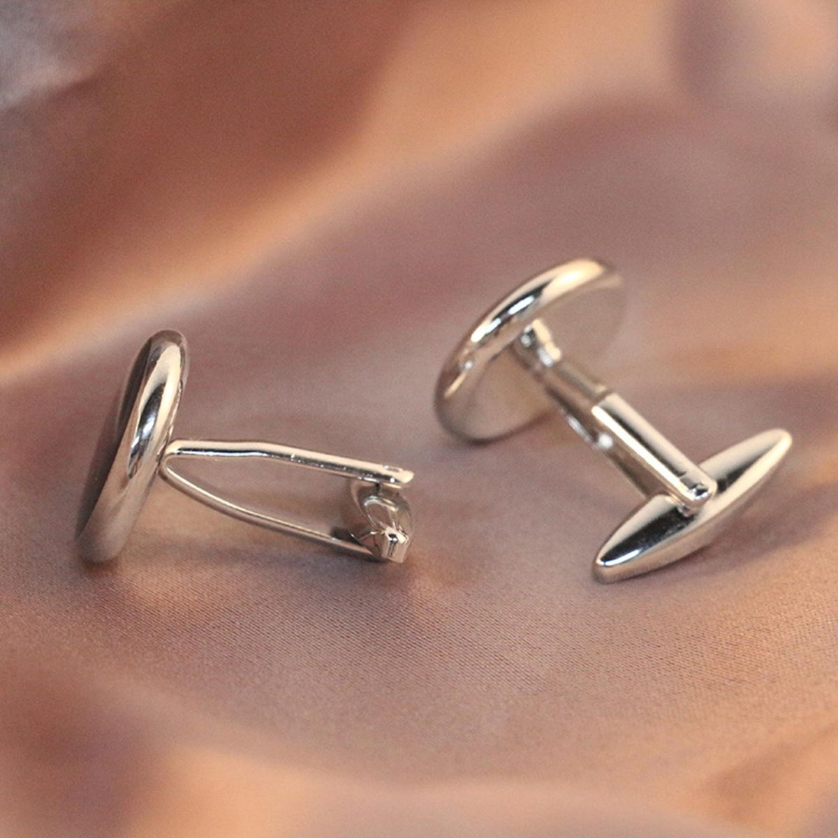 Premium Mens Cufflinks Studs Set Elegant Business for Wedding Silver