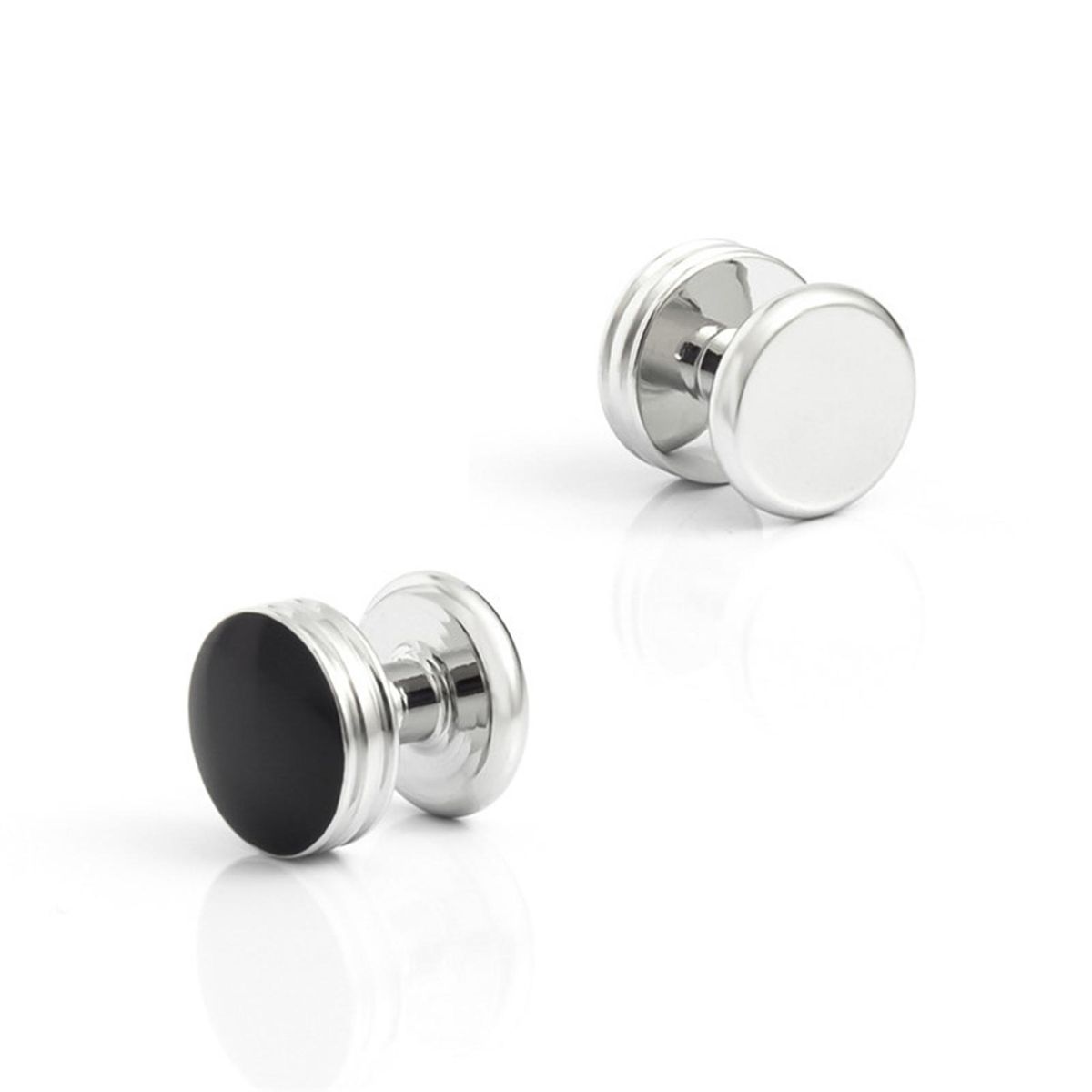 Premium Mens Cufflinks Studs Set Elegant Business for Wedding Silver