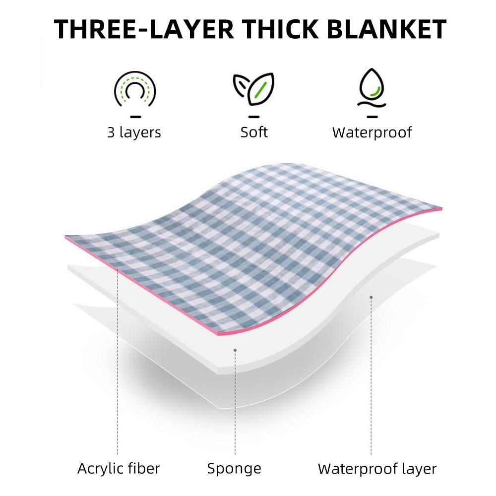 Picnic / Beach Blanket Extra Large Waterproof Washable 3 Layer Thick Soft Skin-friendly Foldable Portable Picnic Mat for Weekend Holiday