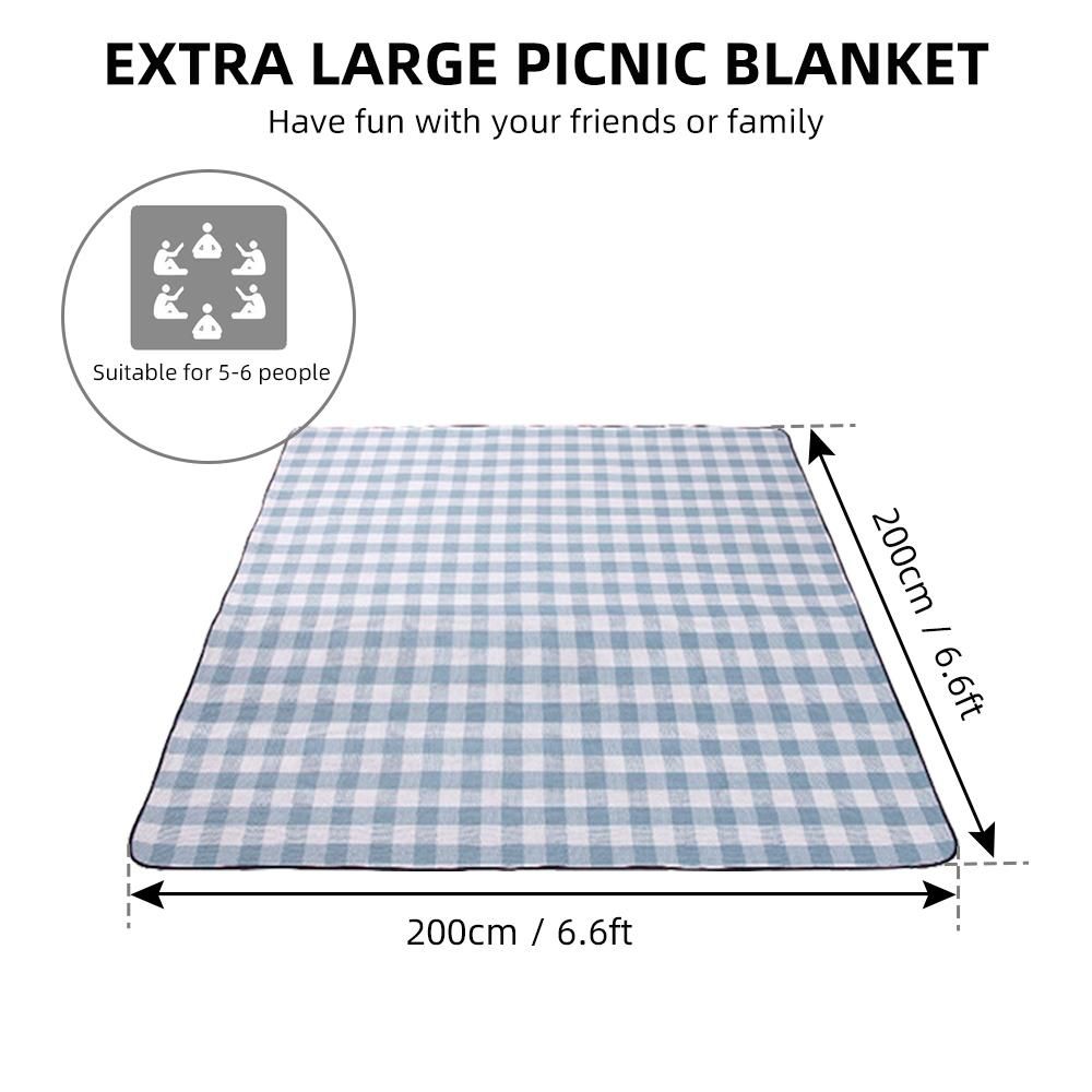 Picnic / Beach Blanket Extra Large Waterproof Washable 3 Layer Thick Soft Skin-friendly Foldable Portable Picnic Mat for Weekend Holiday