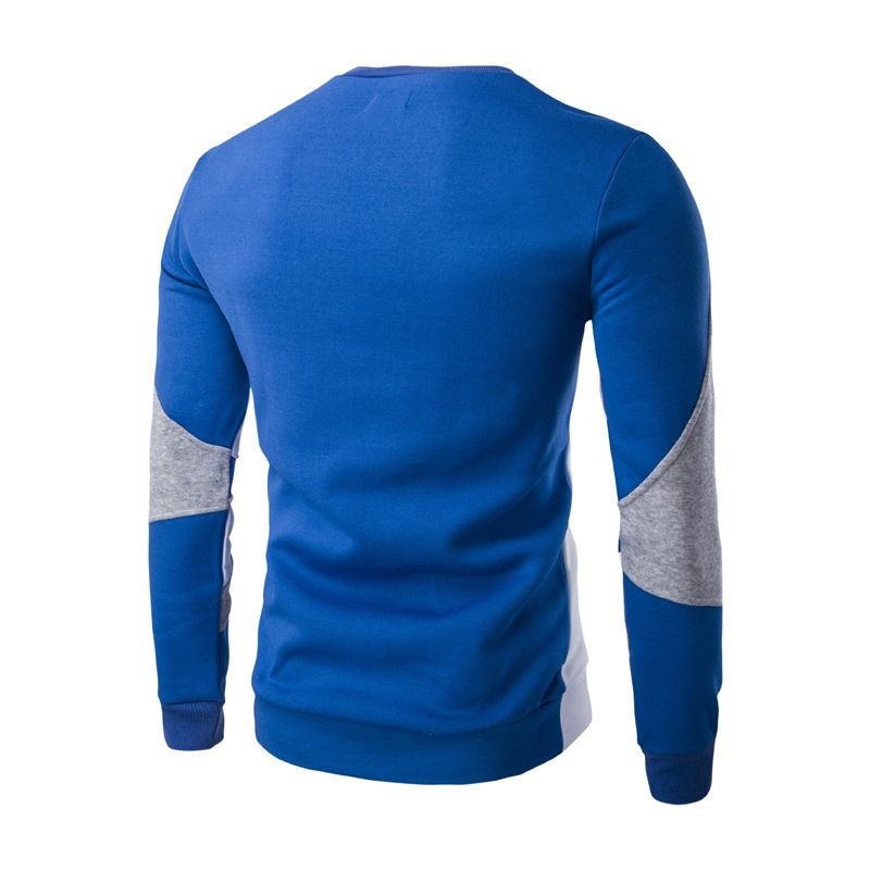 Men's Trendy Multi Long Sleeve Shitrs Sweatshirts T-Shirt  - White&blue
