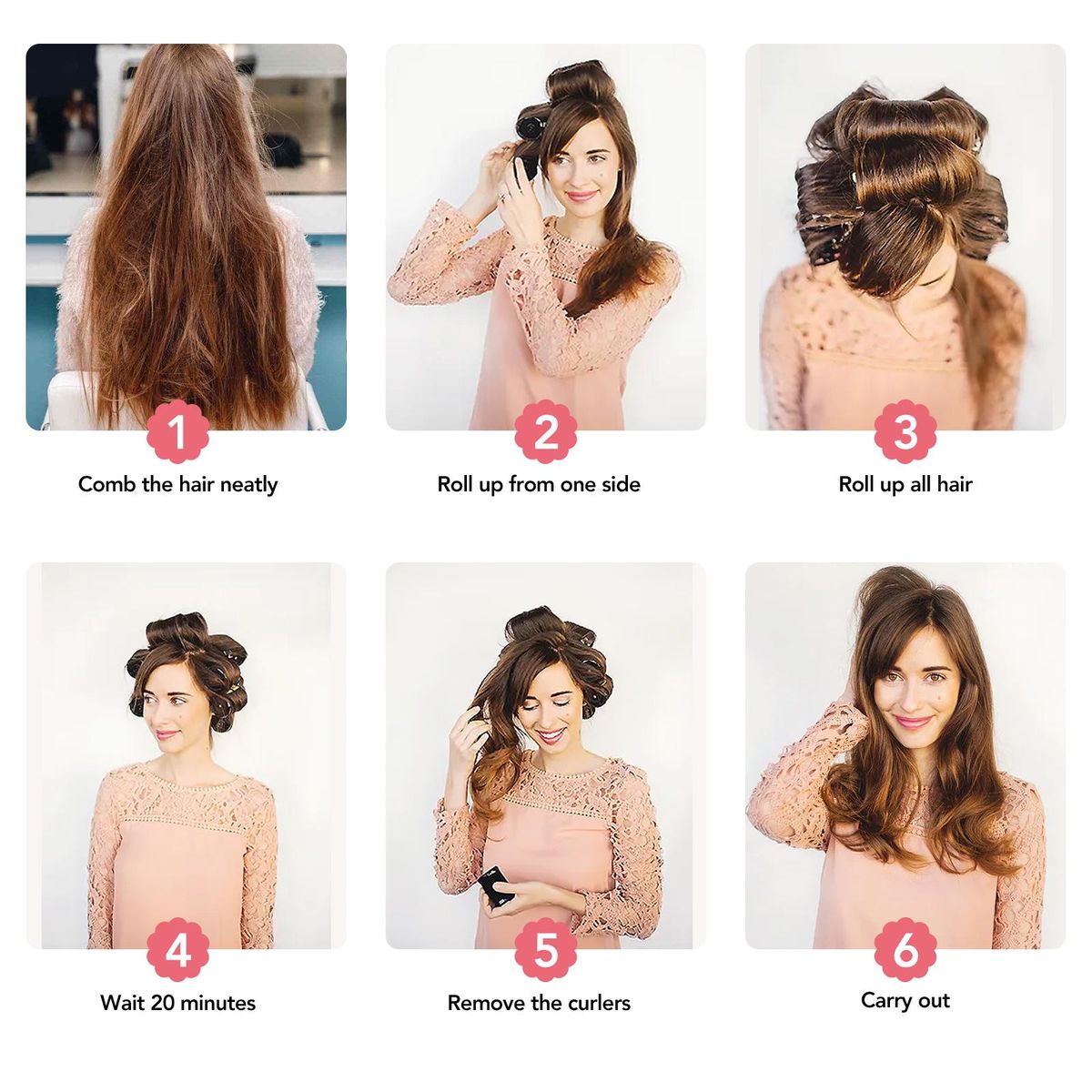 10pcs   Cling Curlers For Curly Straight Long