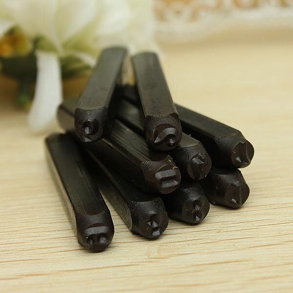 9pcs Numbers Steel Punch Stamp Die Set Metal Tool 3/4/5/6/8/10/12.5mm
