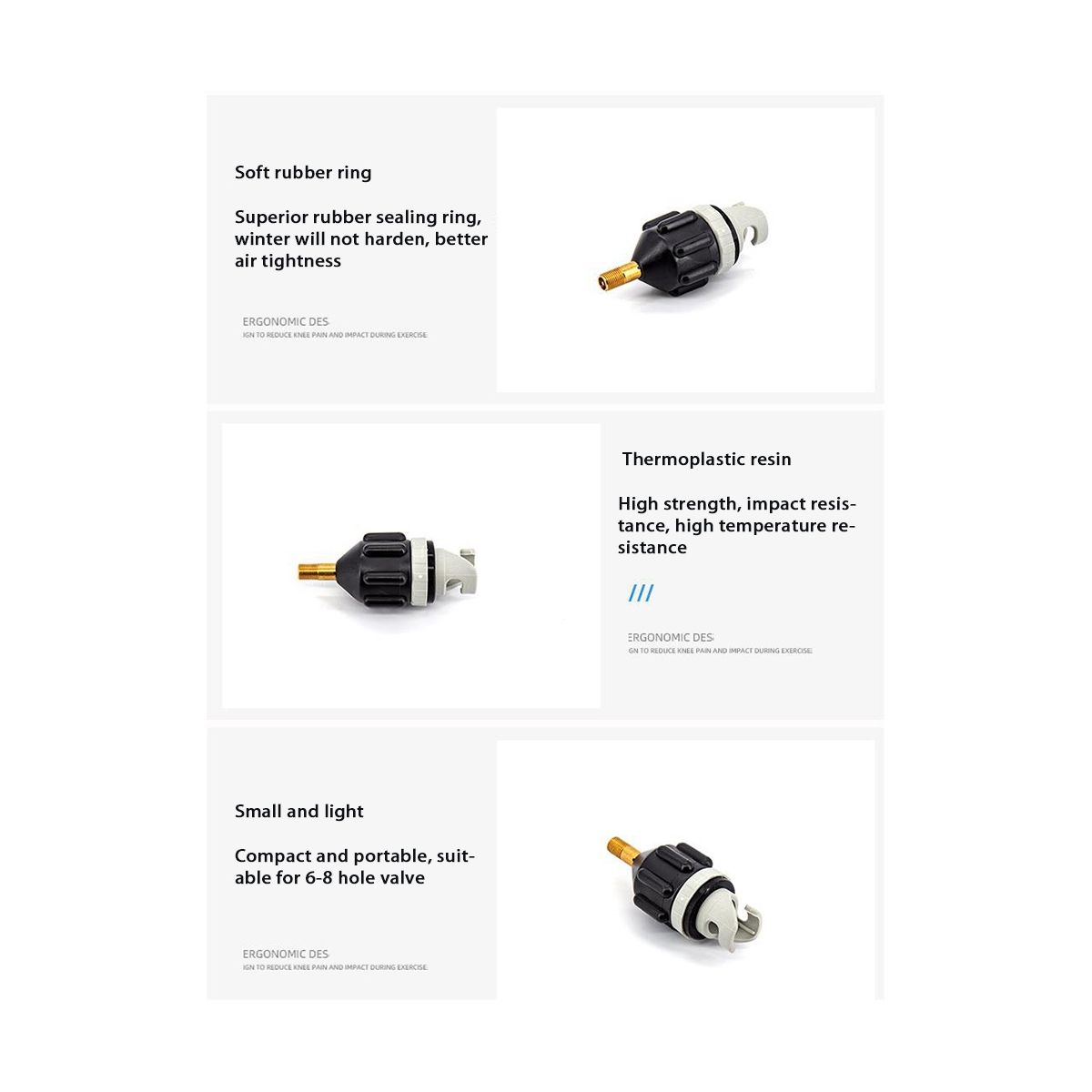Sup Paddle Air Nozzle Kayak Air Valve Adapter On-Board Pump Inflatable Adapter Pump Air Inflator Connector ToolOrange