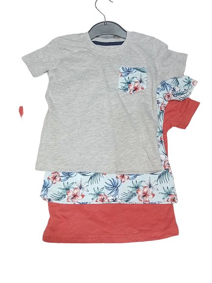 3 Pack Short Sleeve Tops Graphics Little Guy Big Wave