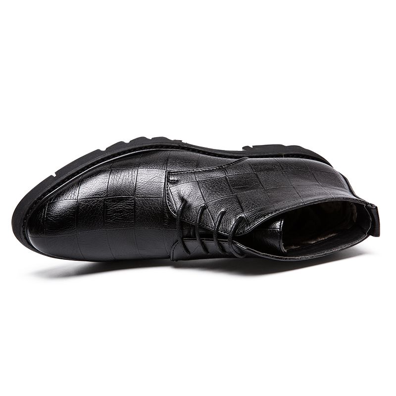Mens Oxfords Boots Dress Ankle Booties-Black