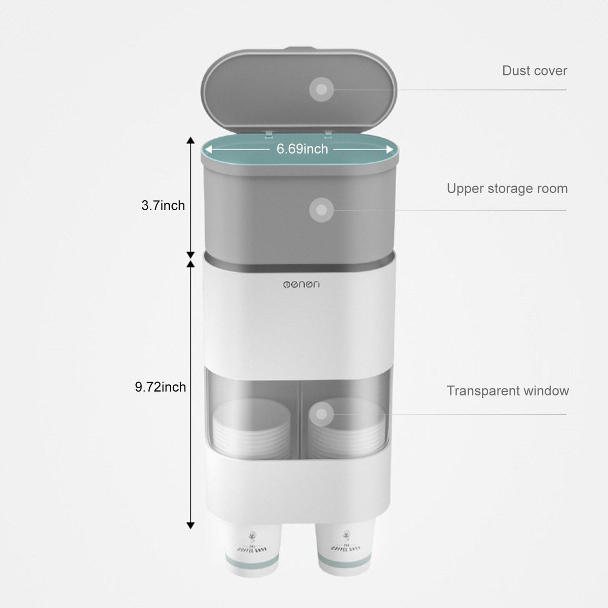 Double Tube Disposable Cups Dispenser Wall-mounted Cup Dispenser Pull Type Paper Water Disposable Automatic Remover Cup Holder for Cone or Flat Bottom Cups