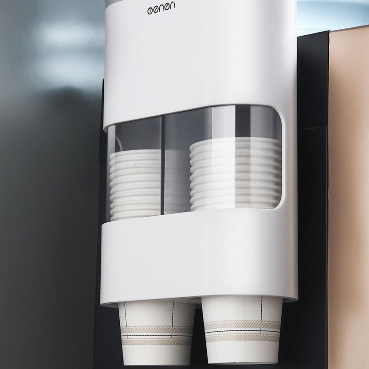Double Tube Disposable Cups Dispenser Wall-mounted Cup Dispenser Pull Type Paper Water Disposable Automatic Remover Cup Holder for Cone or Flat Bottom Cups