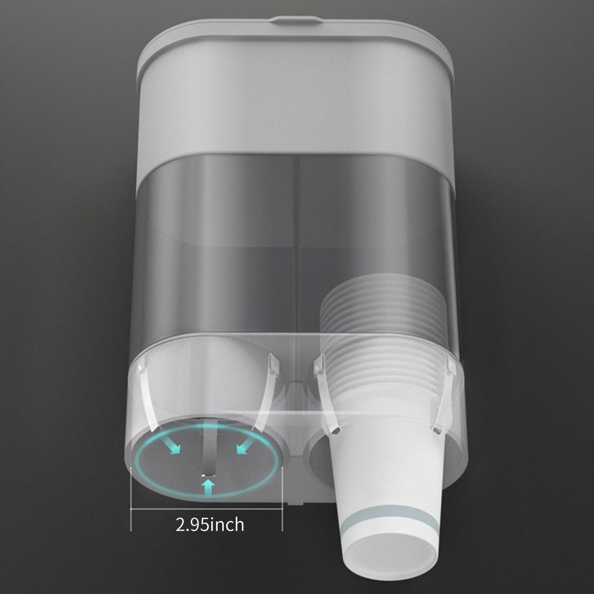 Double Tube Disposable Cups Dispenser Wall-mounted Cup Dispenser Pull Type Paper Water Disposable Automatic Remover Cup Holder for Cone or Flat Bottom Cups