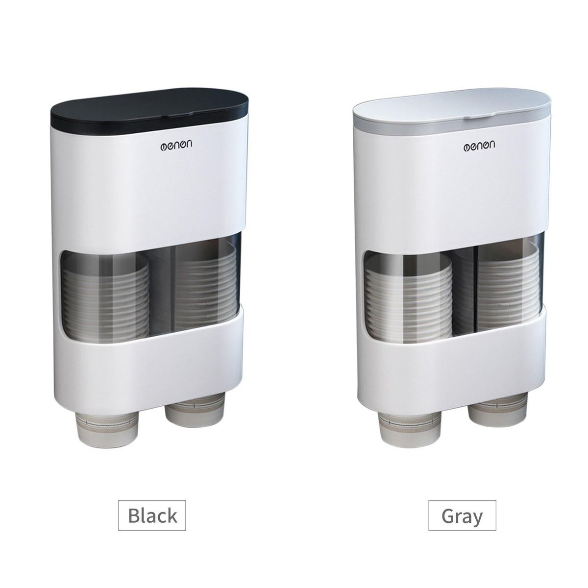 Double Tube Disposable Cups Dispenser Wall-mounted Cup Dispenser Pull Type Paper Water Disposable Automatic Remover Cup Holder for Cone or Flat Bottom Cups