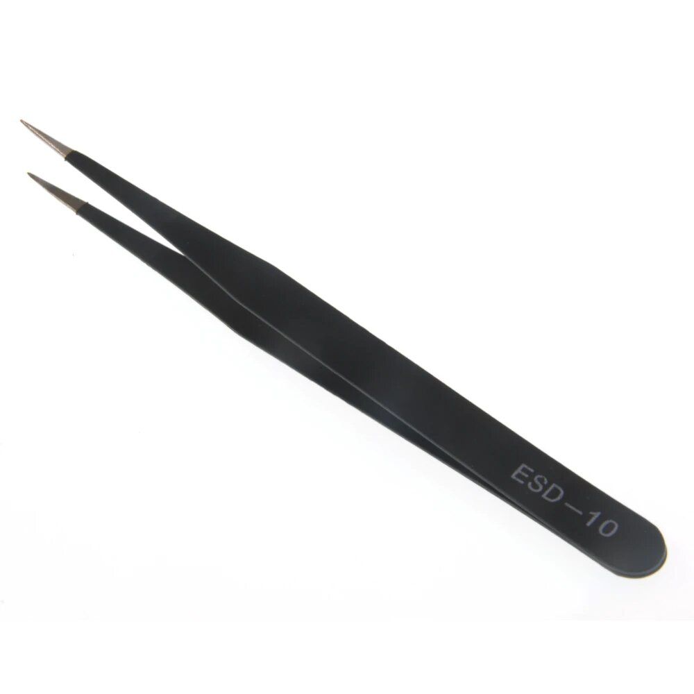 6PCS ESD10-15MM Stainless Steel Tweezers Industrial Curved
