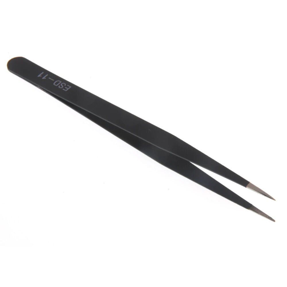 6PCS ESD10-15MM Stainless Steel Tweezers Industrial Curved