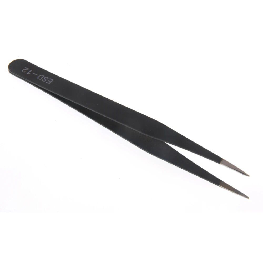 6PCS ESD10-15MM Stainless Steel Tweezers Industrial Curved
