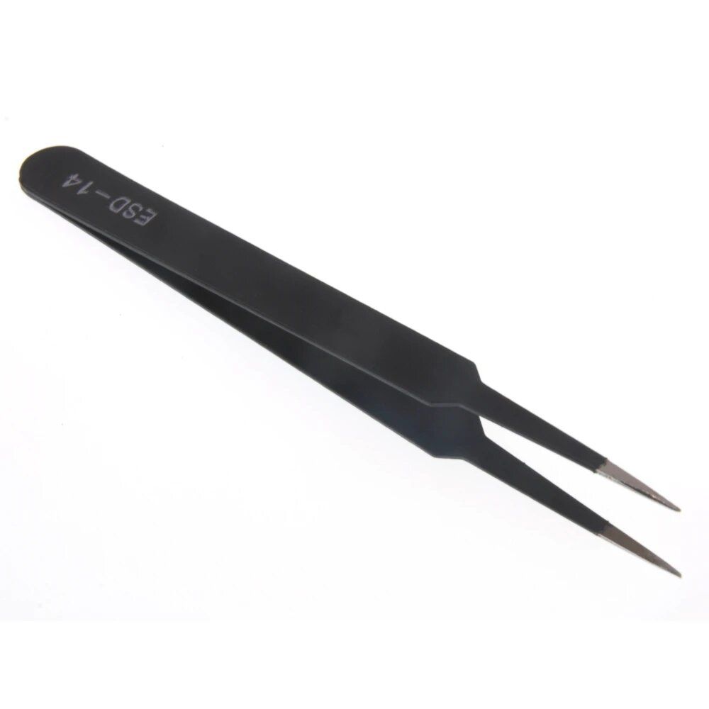 6PCS ESD10-15MM Stainless Steel Tweezers Industrial Curved