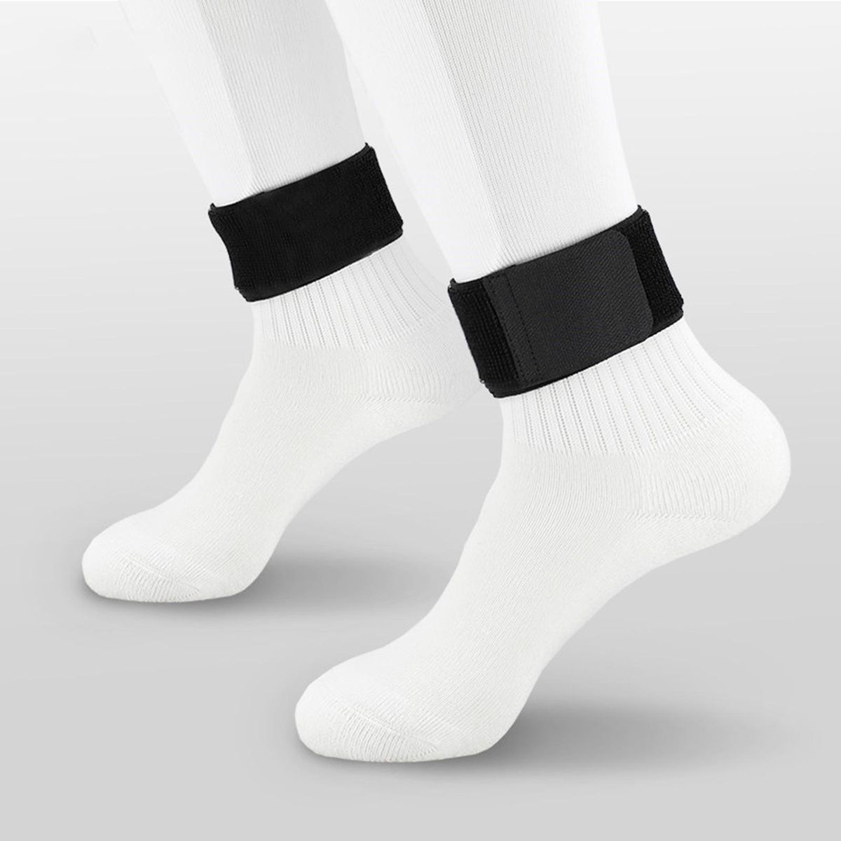 1 Pair Shin Straps Fastener Shinguard Sports Guard Tapes Black