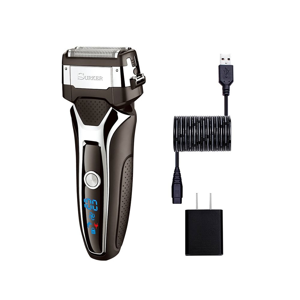 Surker LCD Digital Electric Razor Reciprocating Intelligent Men's Washable Rechargeable Razor
