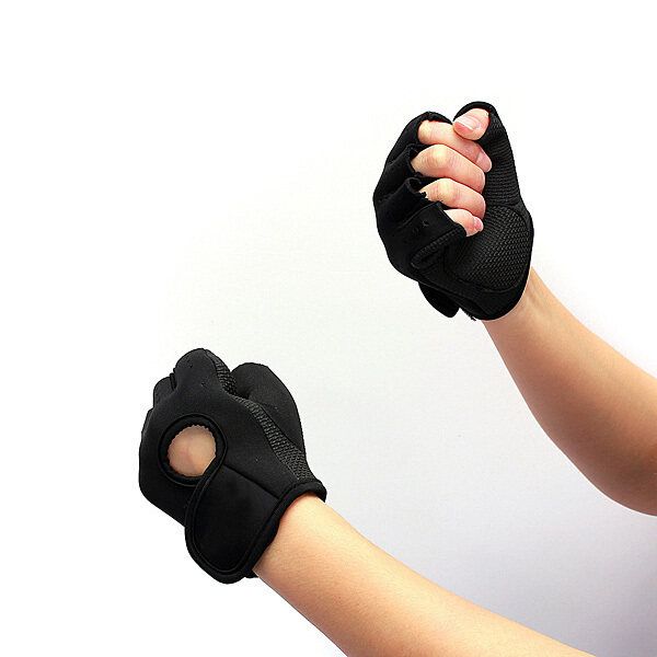 2X Weight Lifting Leather Padded Fitness Traning Body Buliding Gym Sports Black M Black M
