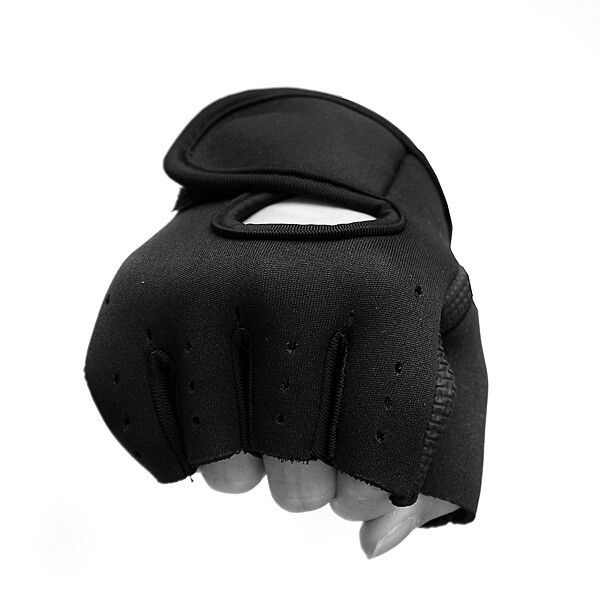 2X Weight Lifting Leather Padded Fitness Traning Body Buliding Gym Sports Black M Black M
