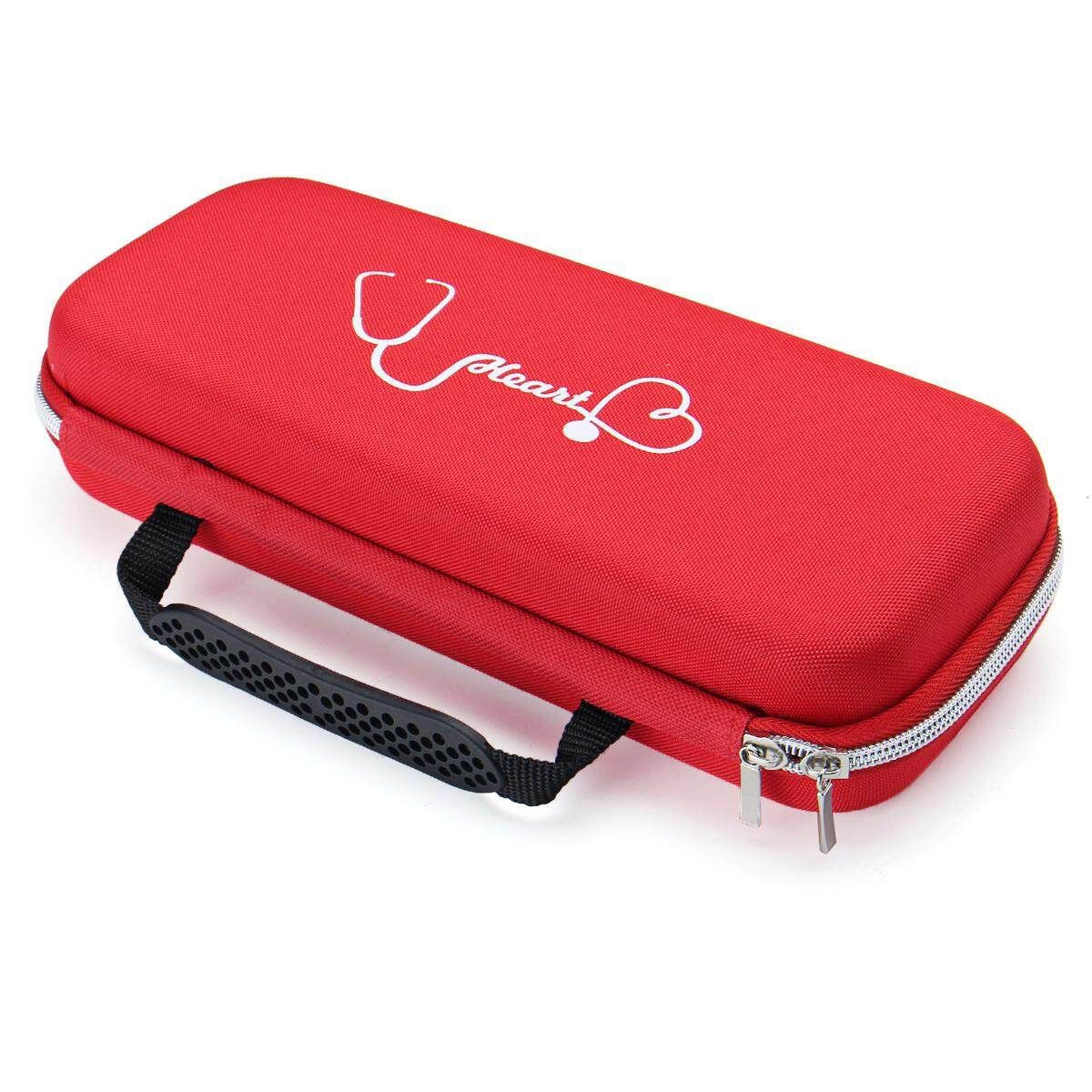 Portable Hard Zipper Stethoscope Carrying Bag Case Storage Box Shockproof Gules