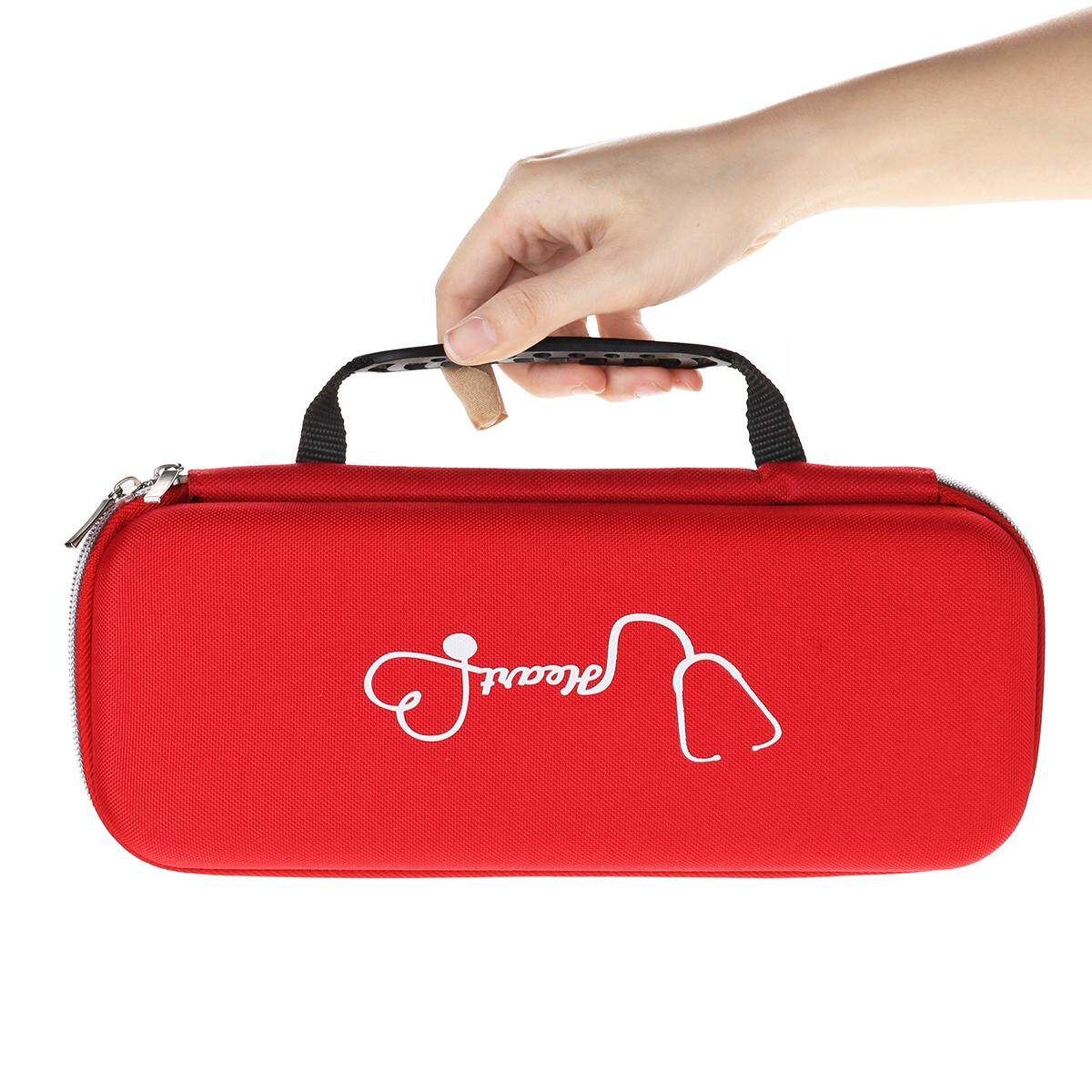 Portable Hard Zipper Stethoscope Carrying Bag Case Storage Box Shockproof Gules