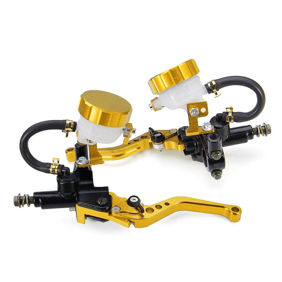2x Universal L+R 7/8'' 22mm Front Brake Clutch Master Cylinder Reservoir Levers Titanium