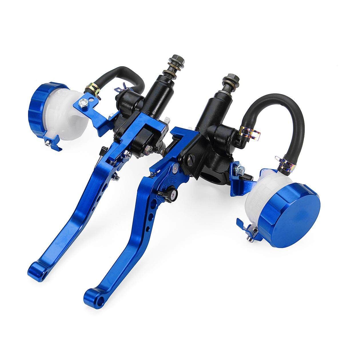 2x Universal L+R 7/8'' 22mm Front Brake Clutch Master Cylinder Reservoir Levers Titanium