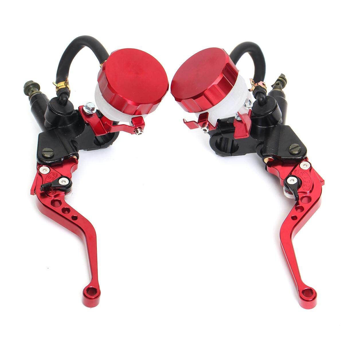 2x Universal L+R 7/8'' 22mm Front Brake Clutch Master Cylinder Reservoir Levers Titanium