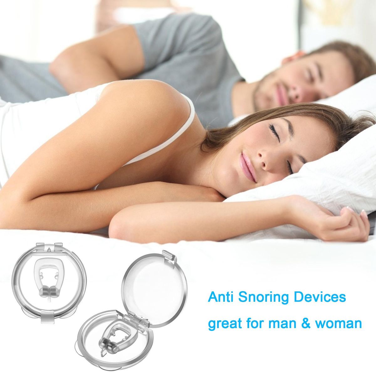 Anti Snoring Devices Magnetic Anti Snoring Clips for Nose Silicone Anti Snore Clip Set for Better Deep Sleep